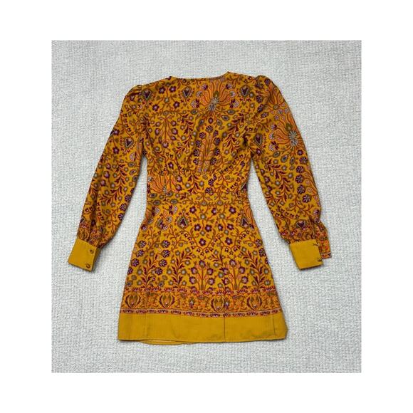 Urban Outfitters Women's Orange Floral Long Sleeve Dress Size XS #59807 - Picture 2 of 3